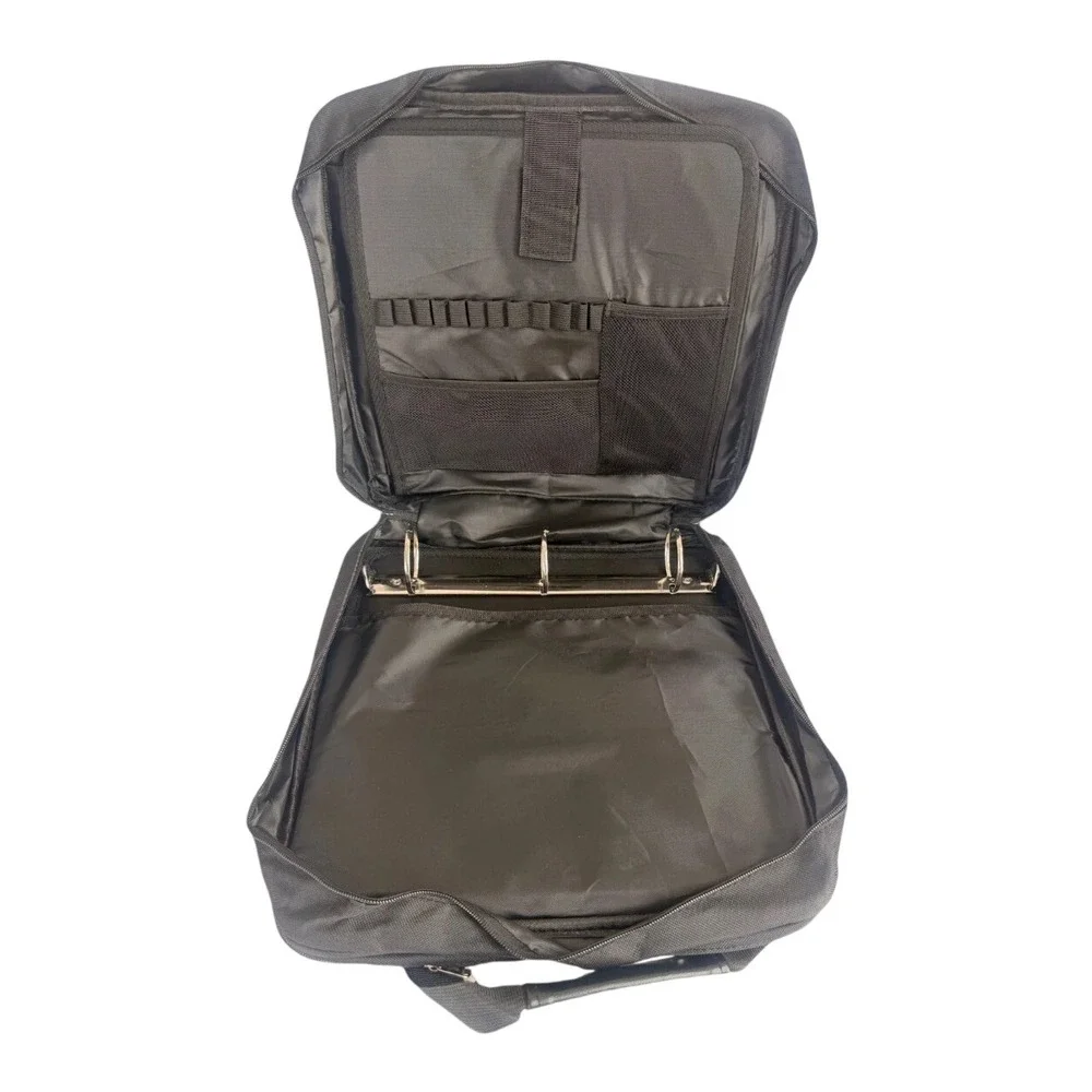 Trapper‎ Keeper 3 Ring Zipper Binder Waterproof with Soft Detachable Strap Black